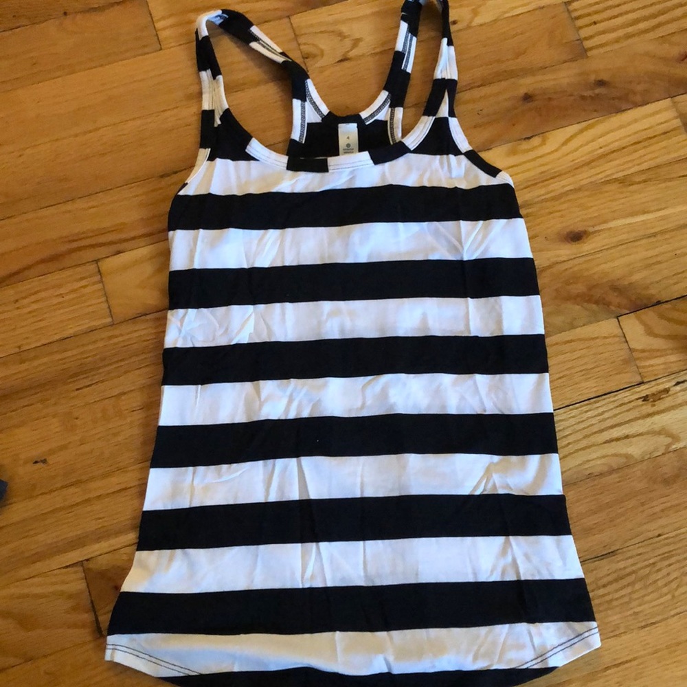 Lululemon racerback tank, black and white stripe